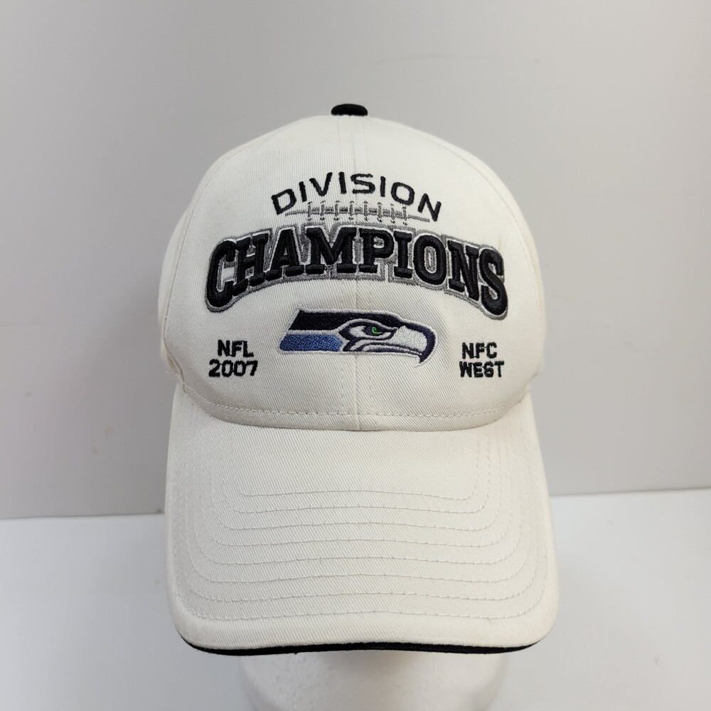 NFL 2007 Seattle Seahawks NFC West Division Champions Cap Hat Mens OS White